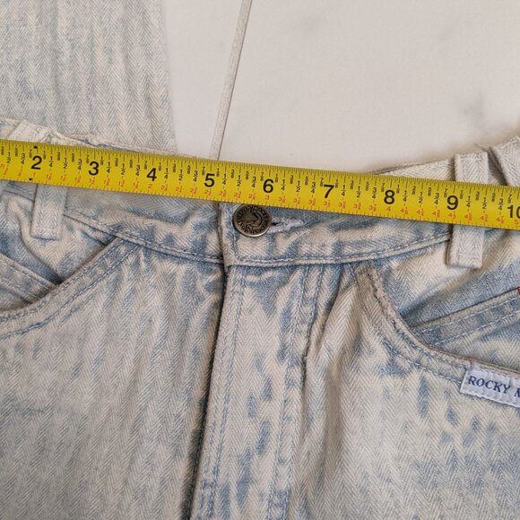 Vintage 90's Rocky Mountain Bareback Jeans white wash Pinstripe 27x34 - Picture 6 of 12